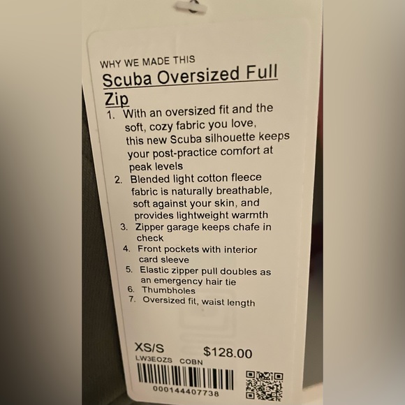 BNWT Lululemon scuba oversized full zip scuba hoodie XS/S Coban Brown - Picture 8 of 9